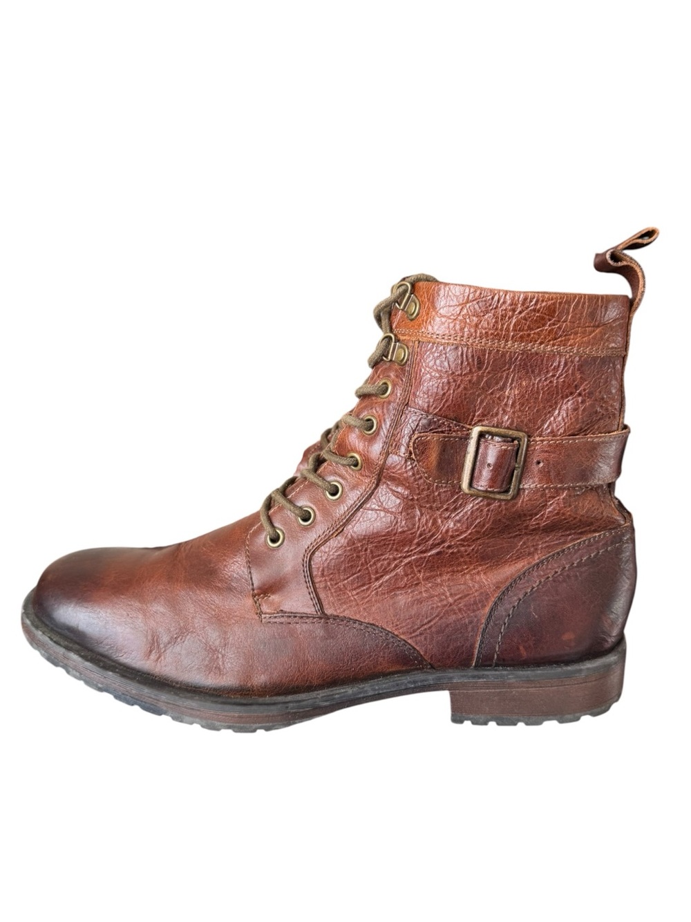 Aston Grey Rockcastle 2 Brown Leather Combat Moto Boots Size 12